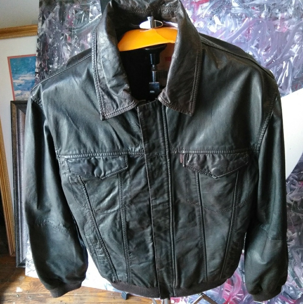 Levi's Leather James Dean Bomber Jacket NWT